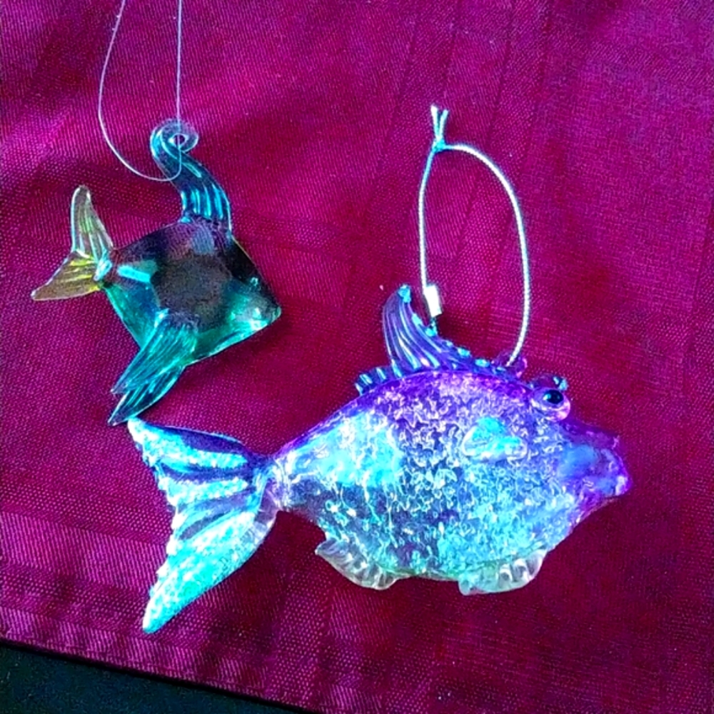 Glass fish CHRISTMAS ornaments.